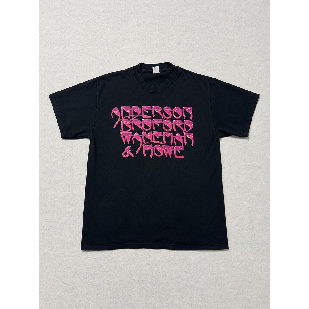 Vintage 1989 Anderson Bruford Wakeman Howe ABWH World Tour T-Shirt Men's L Black